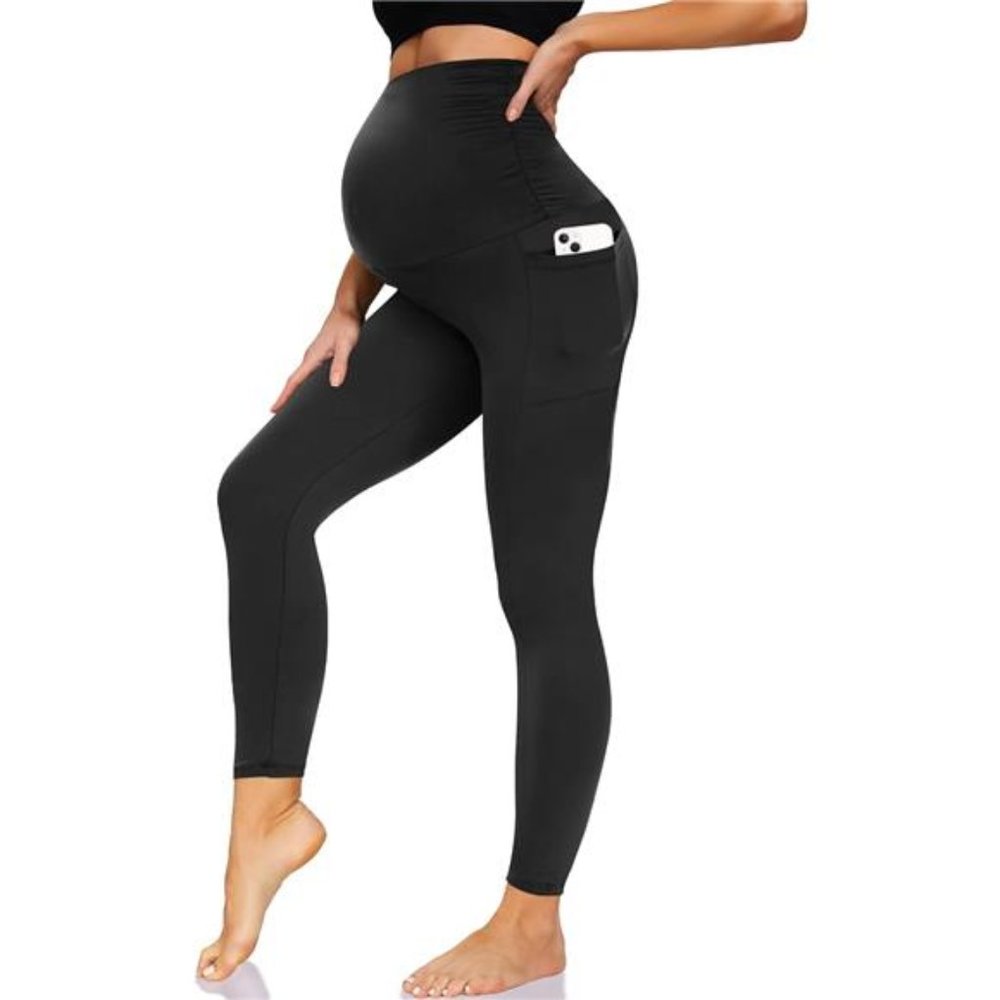 Women's Maternity Workout Leggings Over The Belly Pregnancy Stretch Yoga Pants